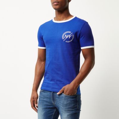 Cobalt ringer slim fit t-shirt